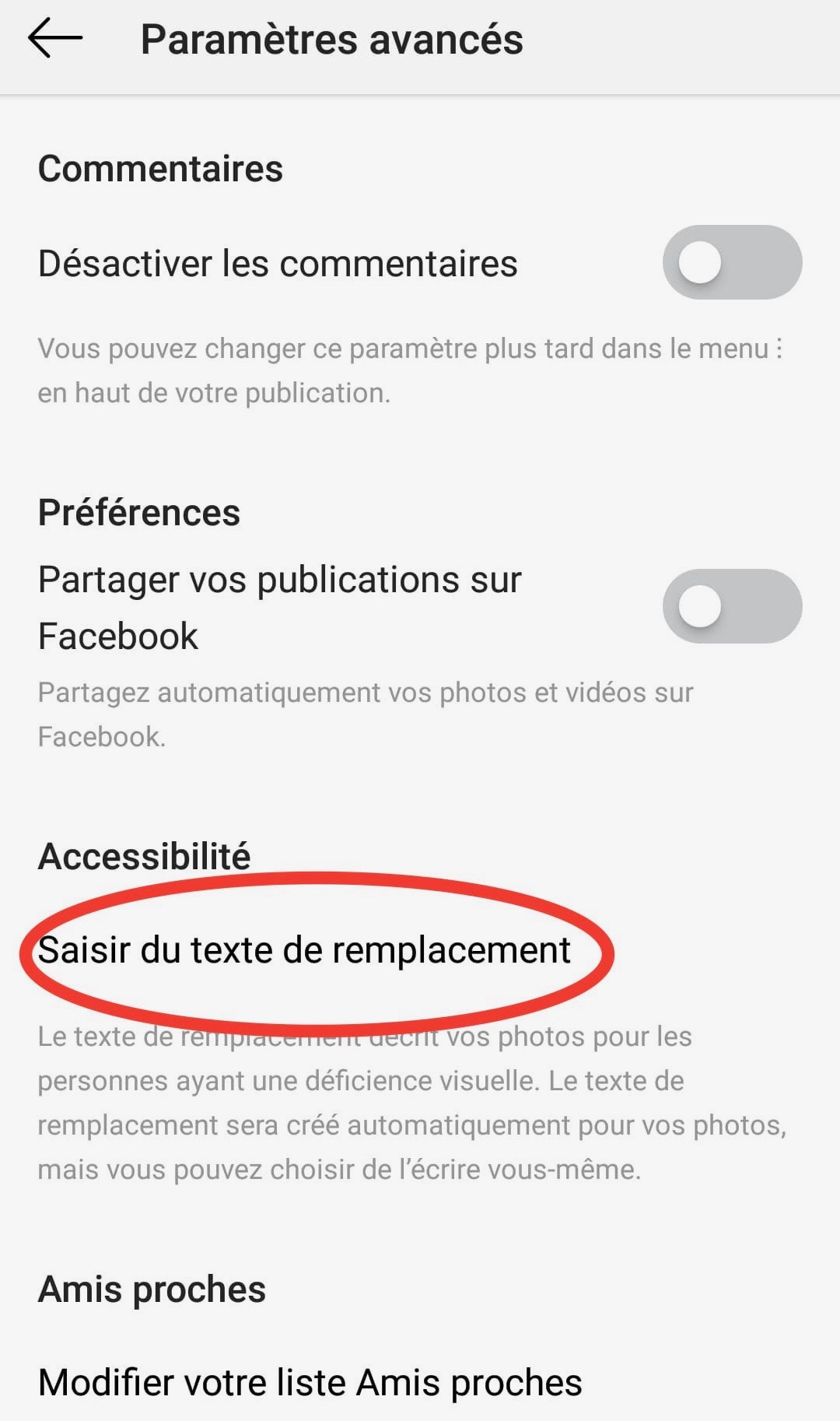 Procédure Instagram 1