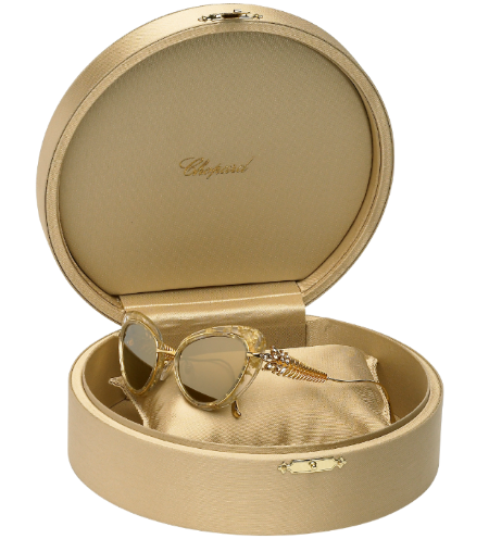 Modèle en acétate transparent avec feuilles dorées - Chopard 