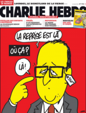 Les lunettes de François Hollande caricaturées par Charlie Hebdo