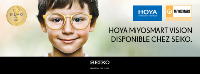 Seiko distribue désormais Miyosmart Vision, le verre de freination de la myopie d'Hoya
