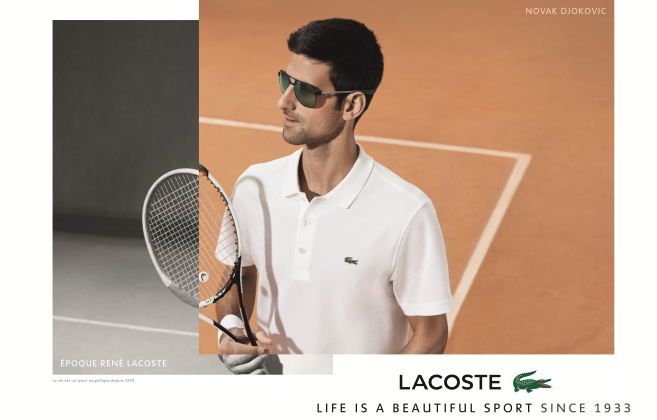 Novak Djokovic nouveau visage de Lacoste