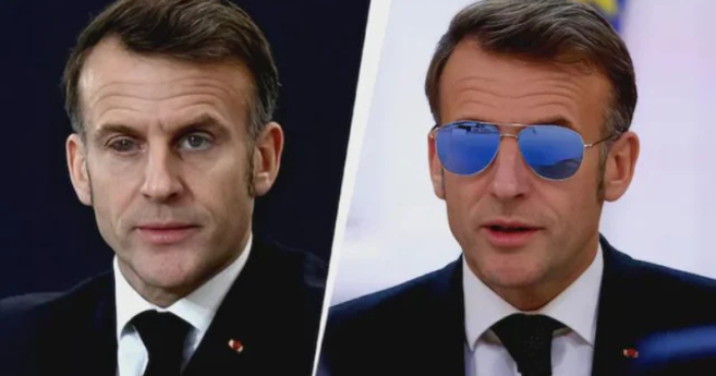 Emmanuel Macron porte des lunettes françaises à Davos