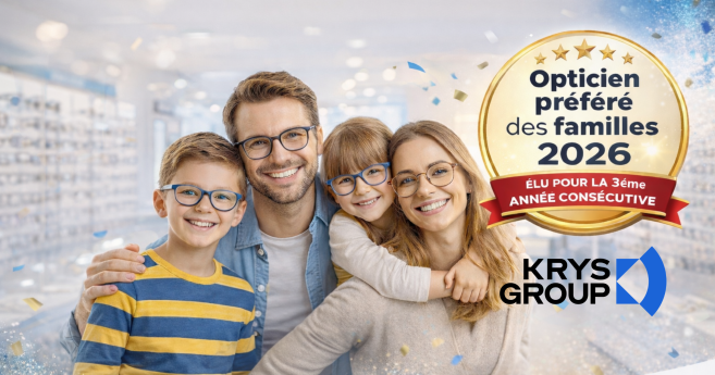 Krys élu « Enseigne d’optique préférée des familles » pour la 3ème année consécutive