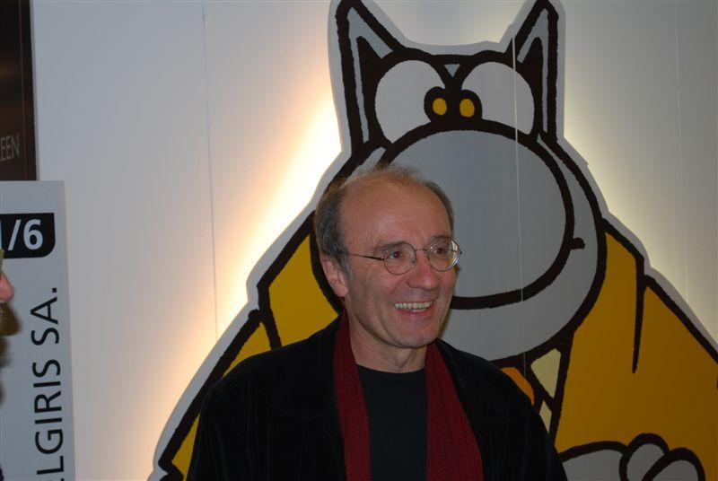 Philippe Geluck sur le stand Belgrin