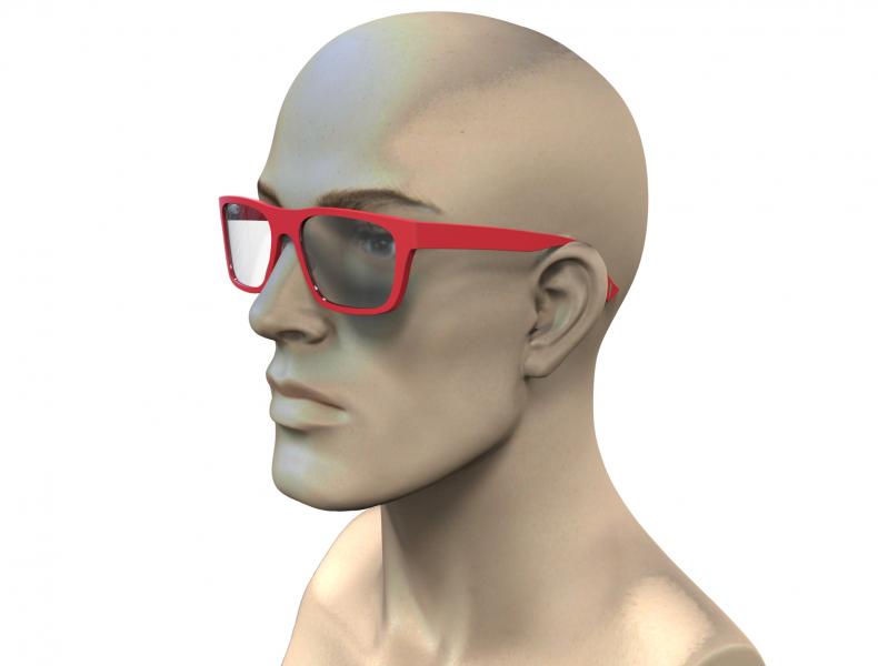 L'avatar 3D portant les lunettes sur-mesure.