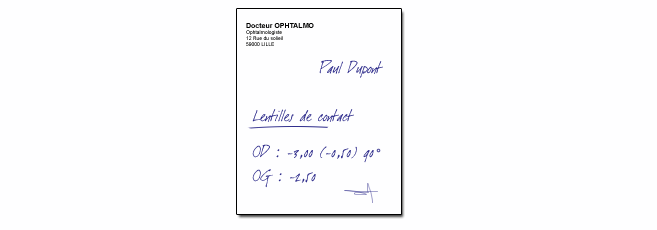 ordonnance lunette lentille