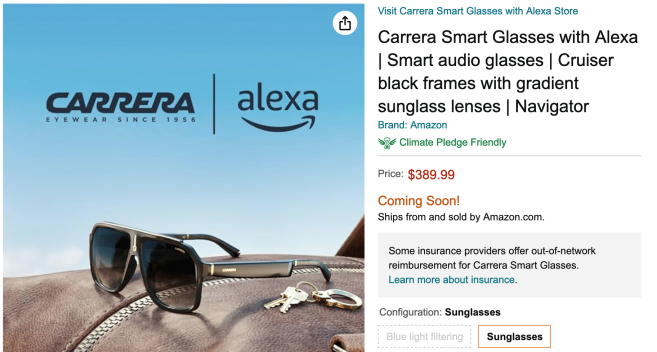 Carrera Smart Glasses with Alexa | Smart audio glasses | Cruiser black  frames with gradient sunglass lenses | Navigator