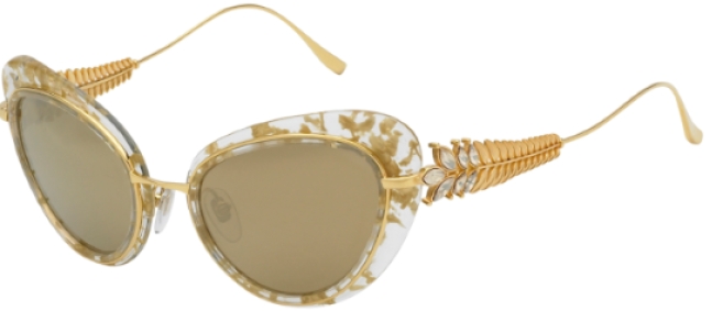 Modèle en acétate transparent avec feuilles dorées - Chopard