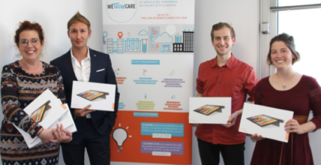 Des bénéficiaires de l'initiative conjointe du groupe Afflelou, Cofidis et WeTechCare