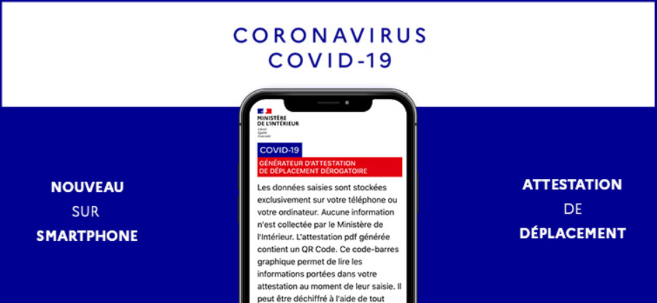 Attestation de déplacement  : c'est possible sur smartphone