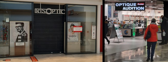 Dans le centre commercial de Leers, les opticiens comme Iris Optic sont fermés... Mais pas Auchan Optique, rattaché à l'hypermarché