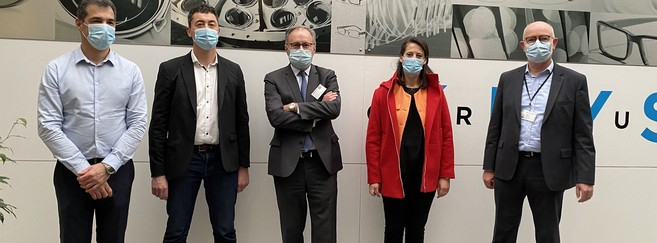 De gauche à droite : Hervald Nuez, Mickael Bridenne, Gérard Derouin, Alexandra Dublanche, Christophe Lallau