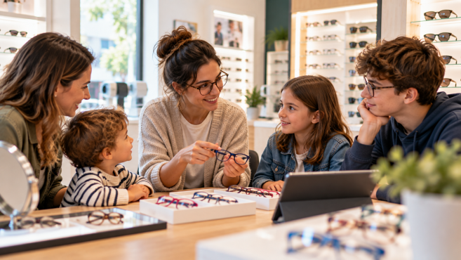 Choisir des lunettes en famille