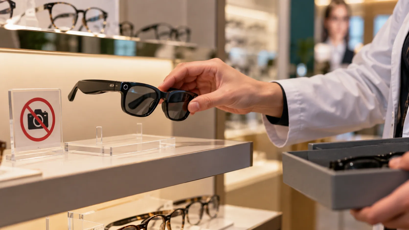Lunettes connectées en boutique d’optique