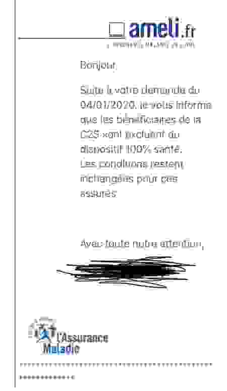 Reçu par un opticien de la part de la CPAM de Paris, sous réserve que ce ne soit pas un fake