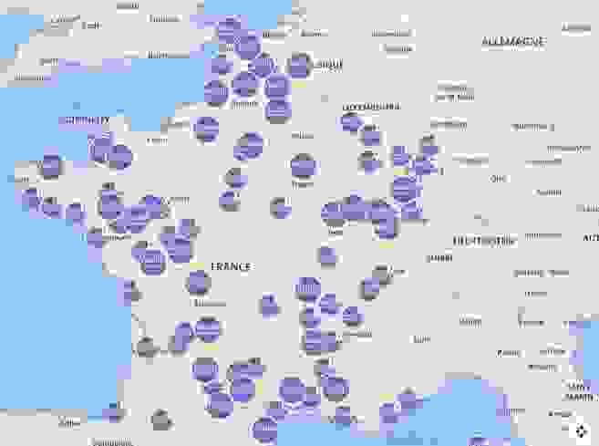 Carte&nbsp;interactive des centres auditifs&nbsp;
