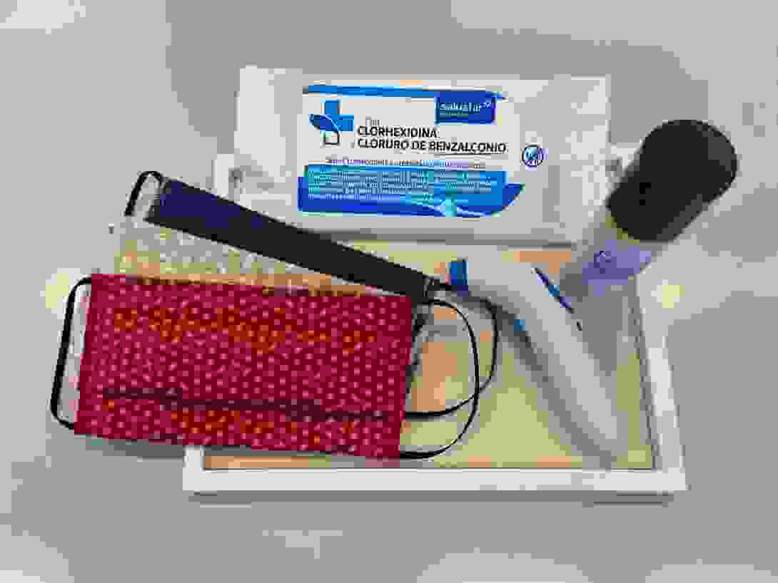 Le kit sanitaire fourni par Grasset à ses commerciaux